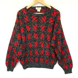 Vintage Vapore Moda Knit Sweater Mens Medium M 90s Acrylic Italy Skicore Baggy